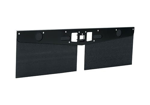 LUVERNE hitch mounted rubber mud flaps block rocks and debris from damaging your trailer and quickly install and remove easily.